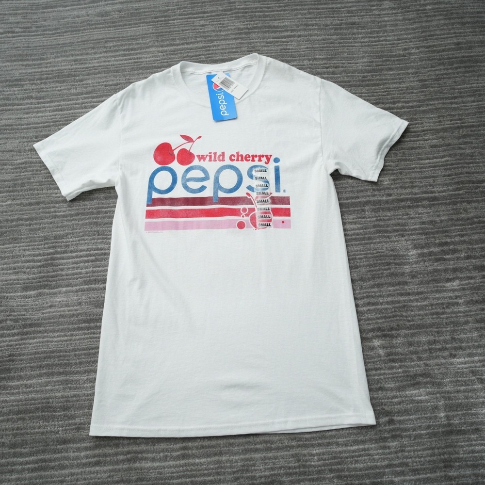 Wild Cherry Pepsi T Shirt Men White Tee Fruit Of The Loom Cotton Crew Small